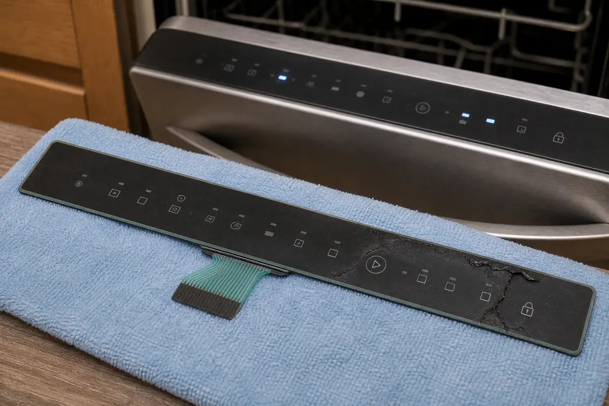 Dishwasher touchpad or keypad overlay replacement part category