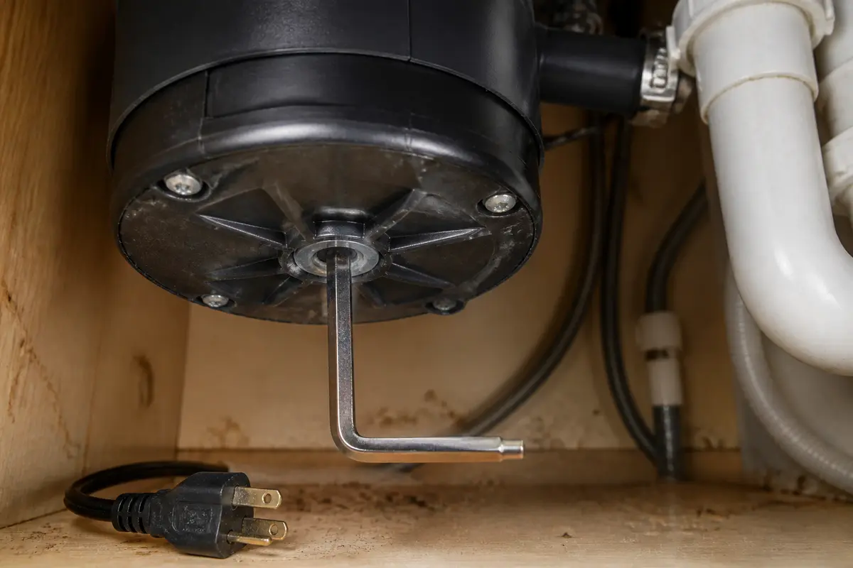 Bottom jam socket on disposal checked before retesting a tripping GFCI