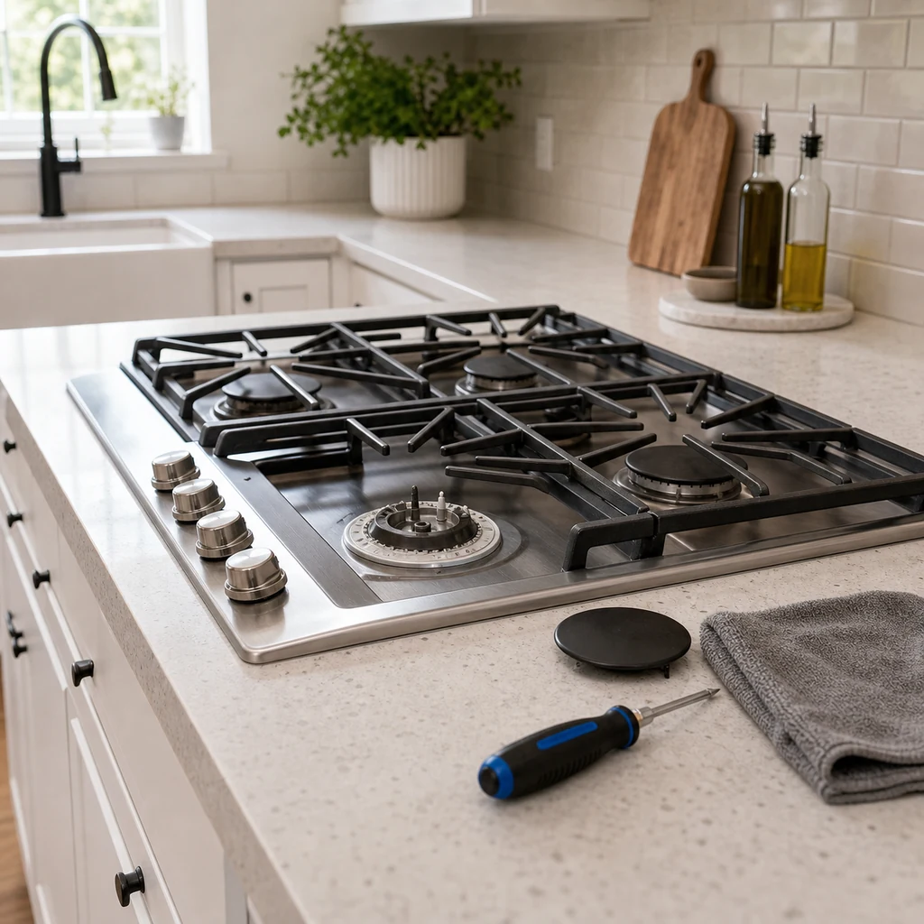 LG gas cooktop burner cap removed for burner won't ignite diagnosis