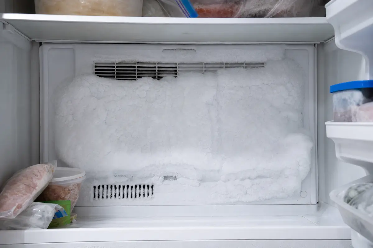 Frost on the rear freezer panel while diagnosing a refrigerator running constantly