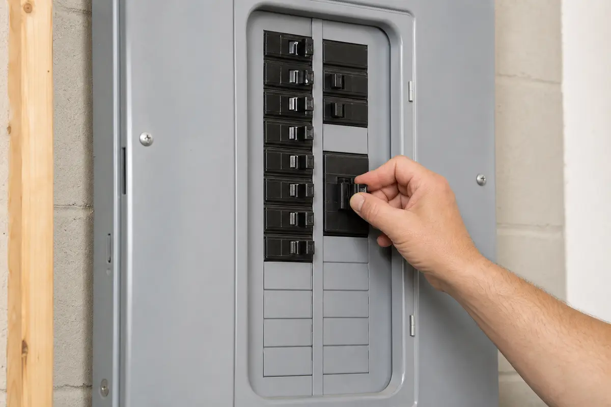 Home electrical panel breaker reset for an unresponsive Samsung oven