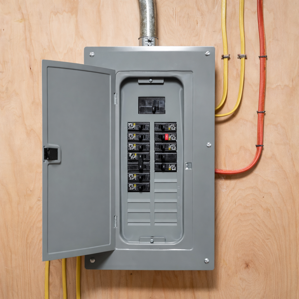 Electrical breaker panel associated with repeated breaker trips