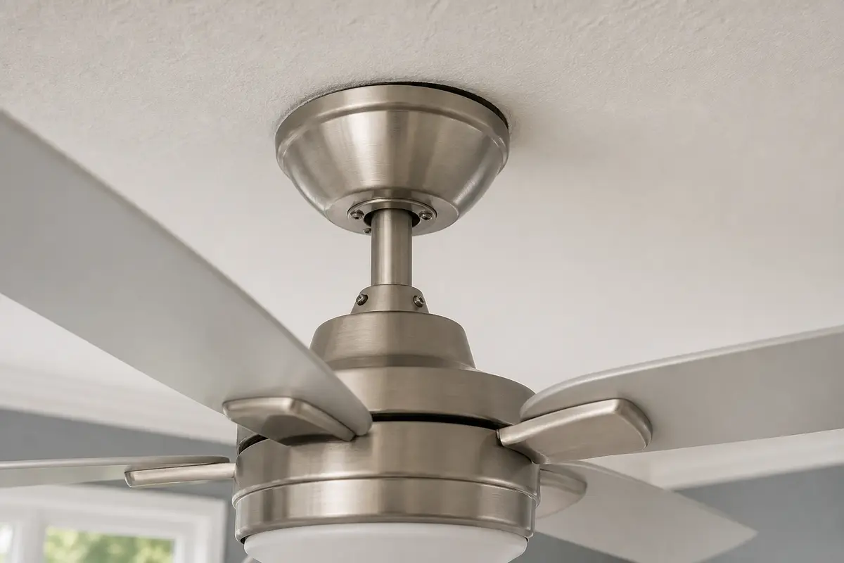 New ceiling fan canopy and downrod checked for vibration after installation