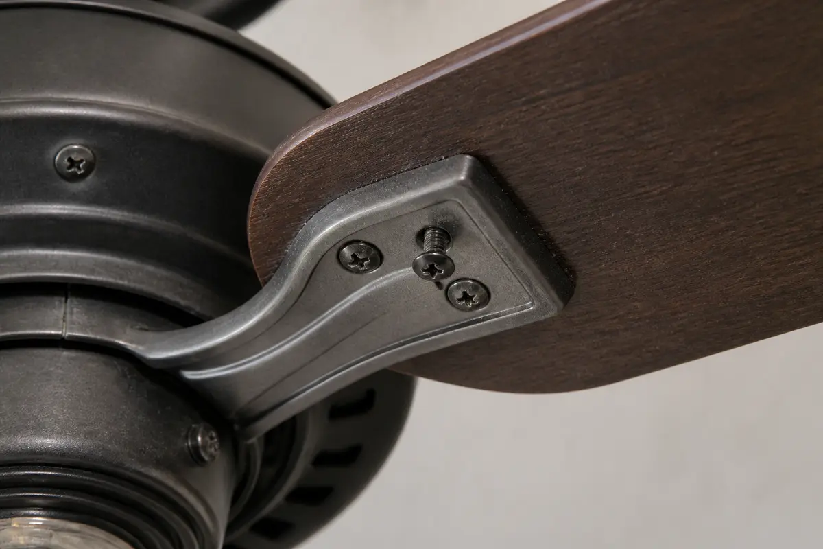 Ceiling fan blade arm screws checked for clicking noise