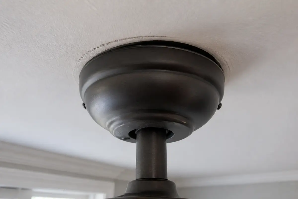 Ceiling fan canopy and downrod checked for clicking from ceiling area