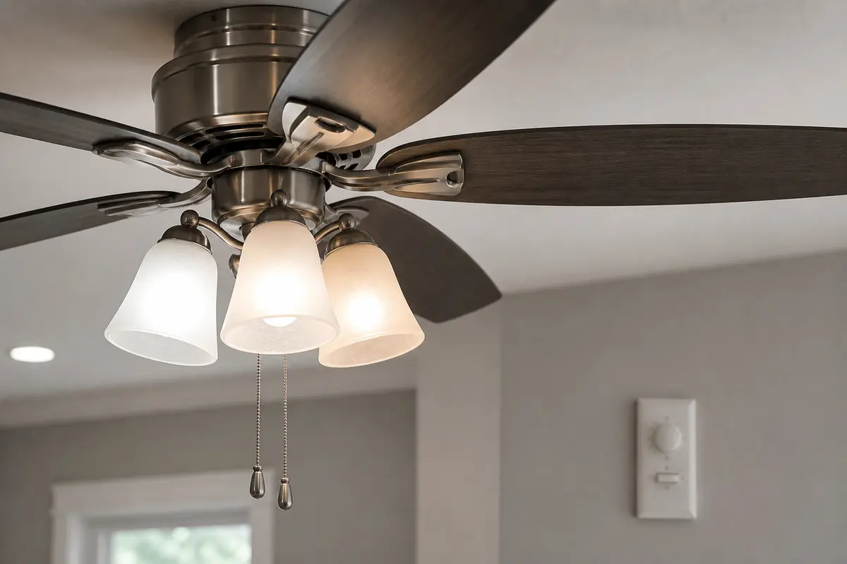 Ceiling fan light kit checked for flicker and wall-control mismatch