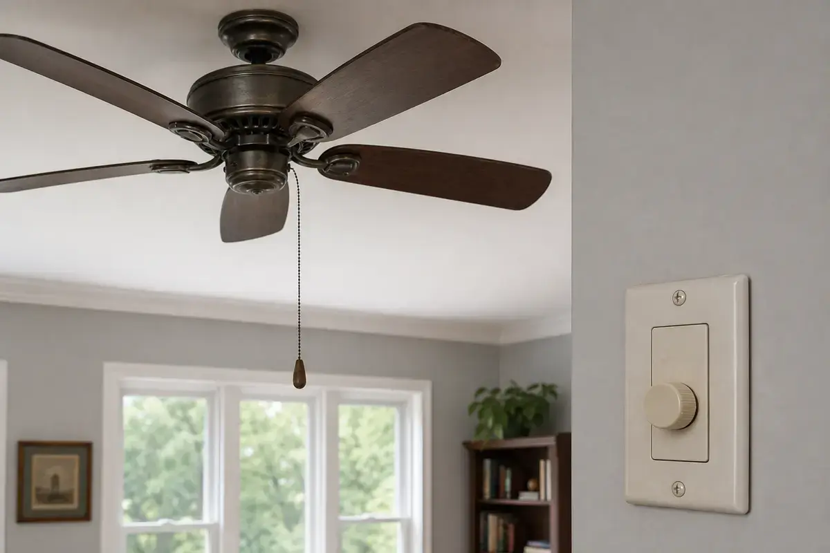 Ceiling fan wall speed control checked when speeds are not working