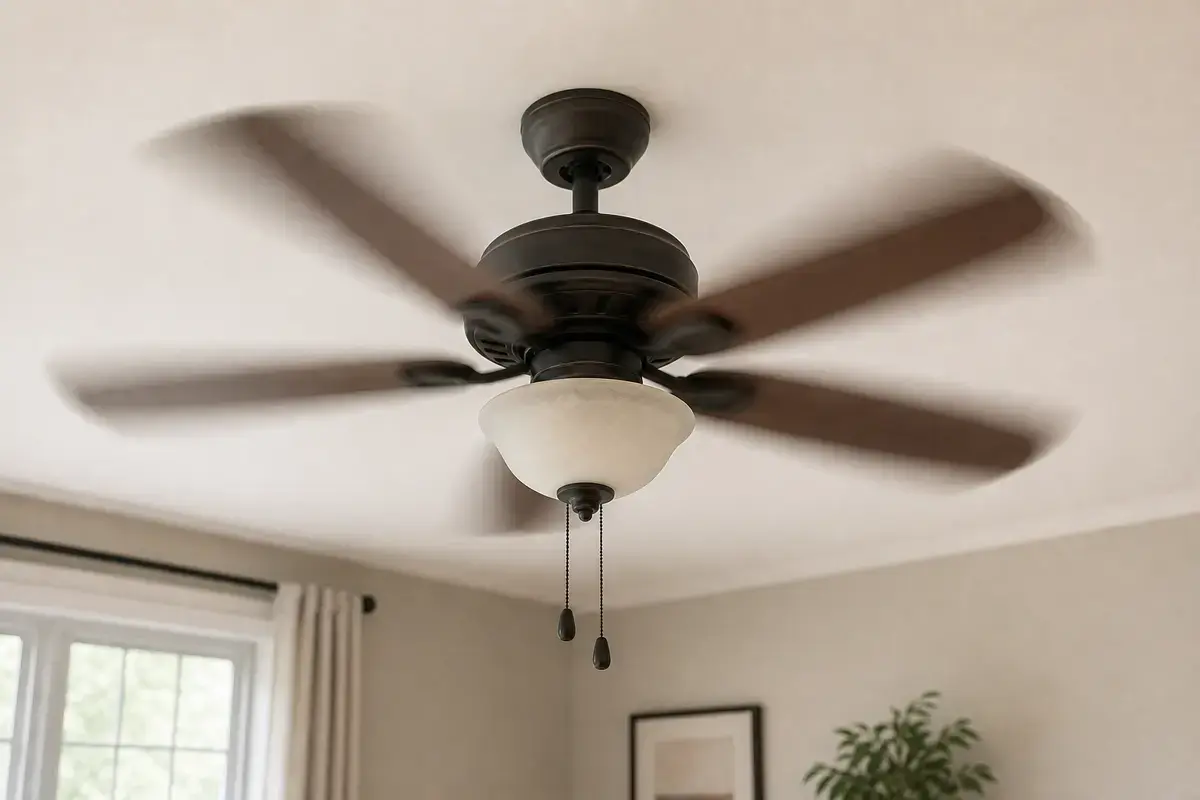Ceiling fan wobbling during cautious speed check