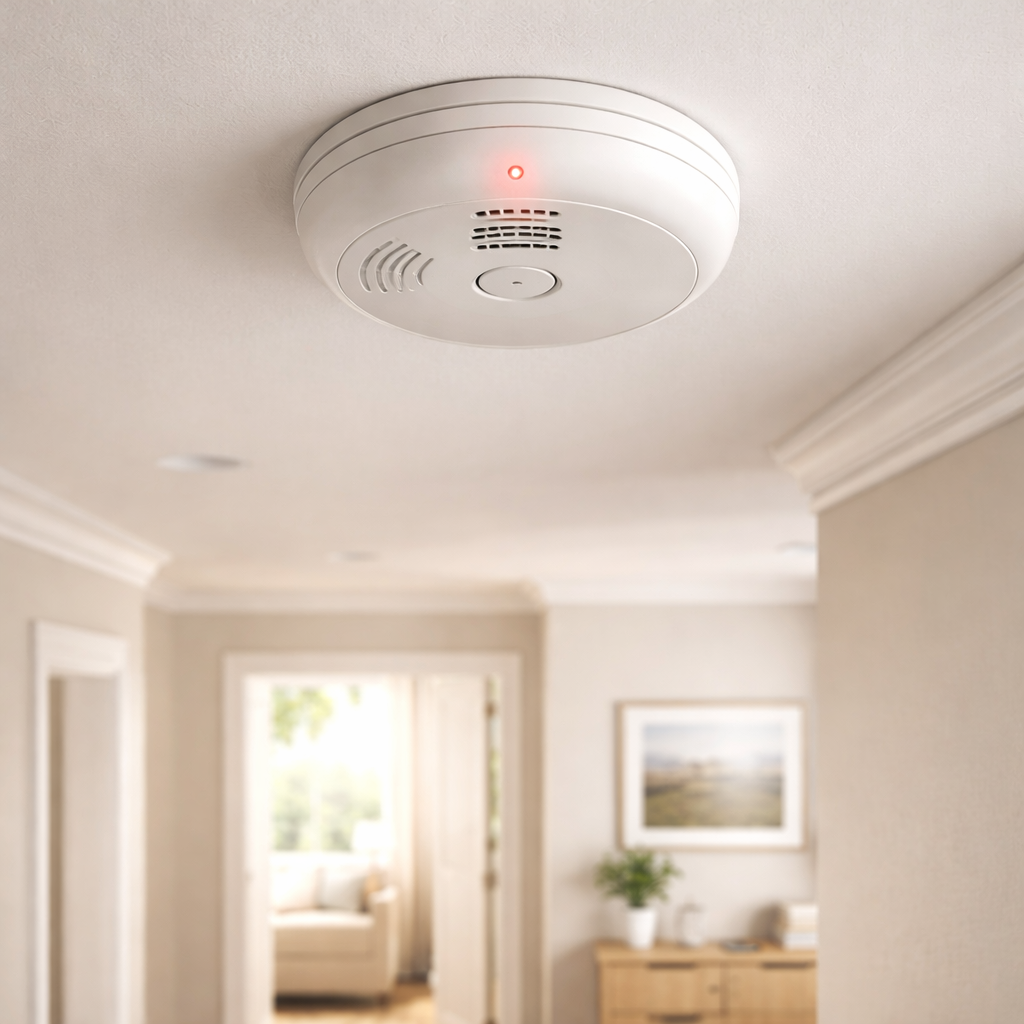 Smoke and CO detector associated with beeping