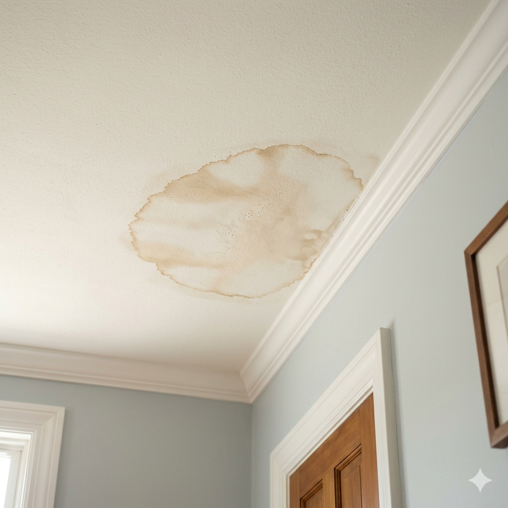 Ceiling with visible water stain