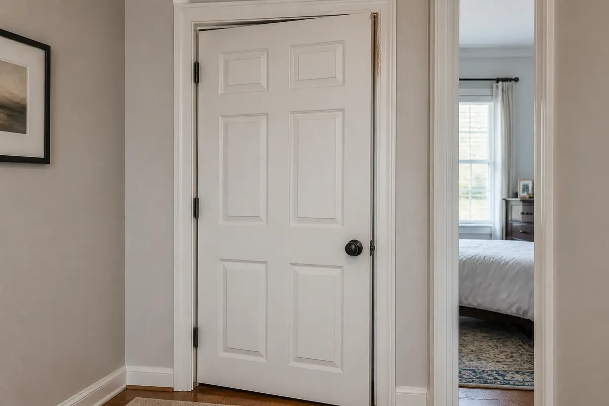 Door won't close sagging reveal clue at the top latch side of an interior door