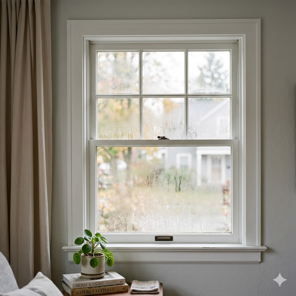 Foggy double-pane window