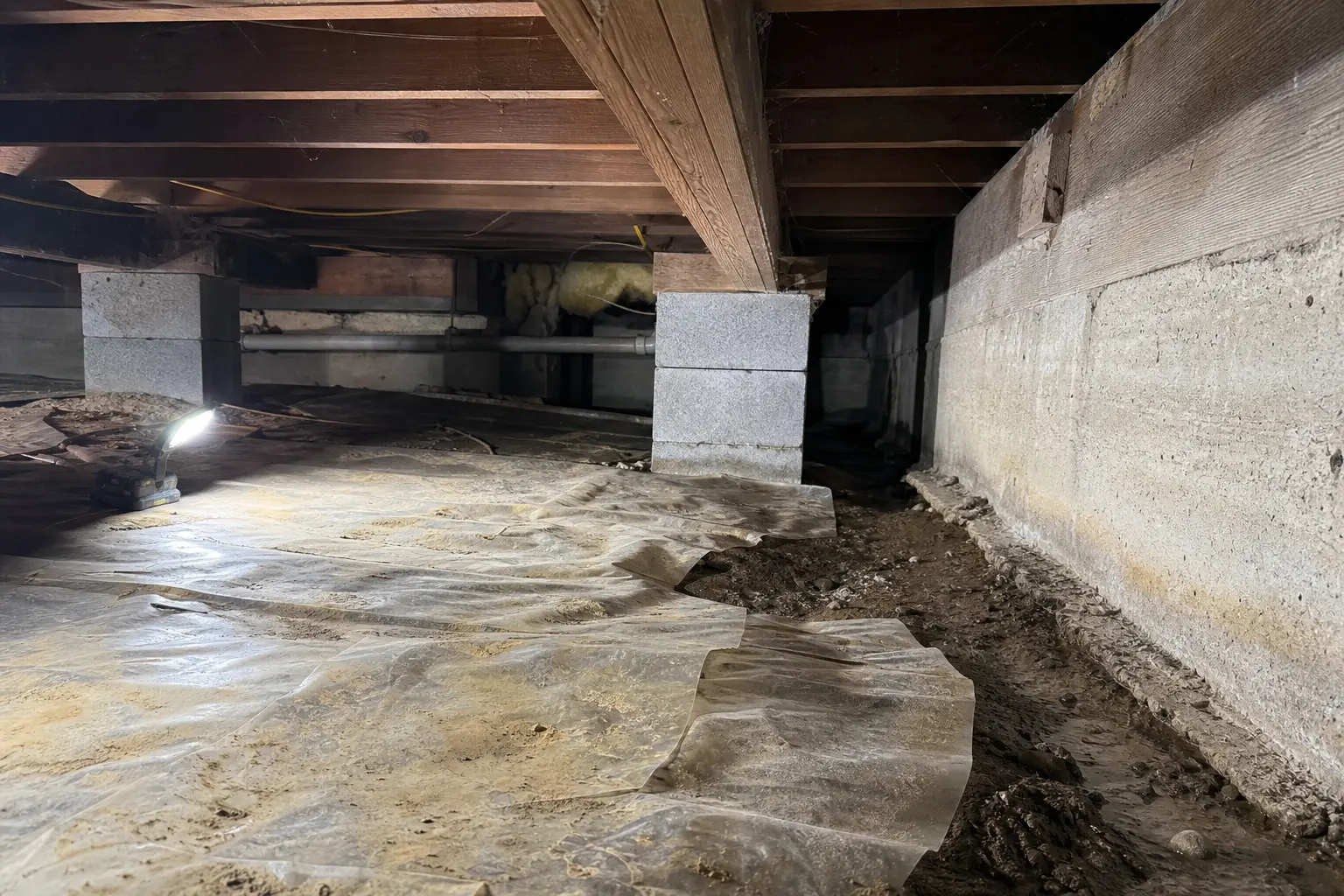 Crawlspace moisture checked when house smells damp after rain