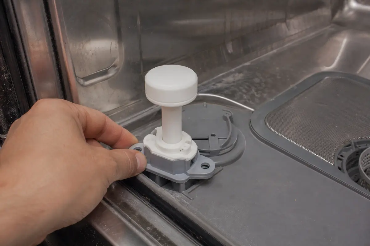 replacement dishwasher float switch dry-fit with terminals and actuator aligned
