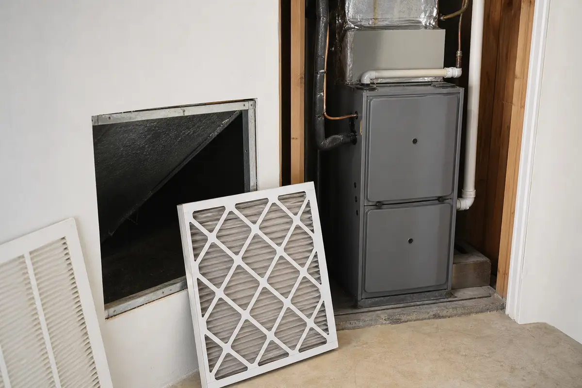 AC filter and return area checked for musty smell