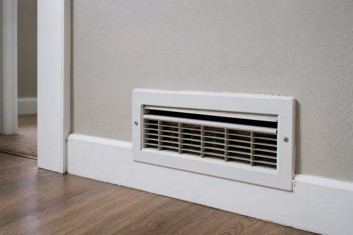 Upstairs supply register airflow check for uneven AC cooling