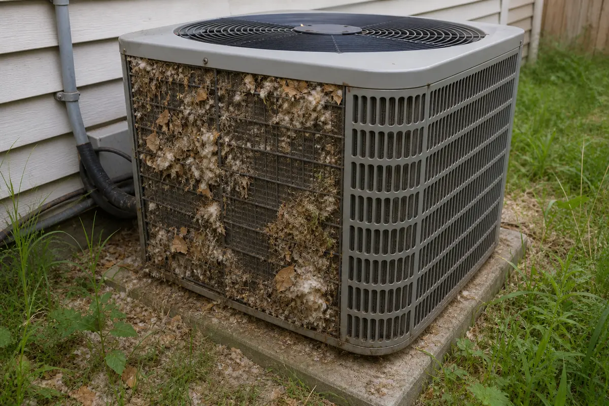 Outdoor condenser airflow check after AC filter change