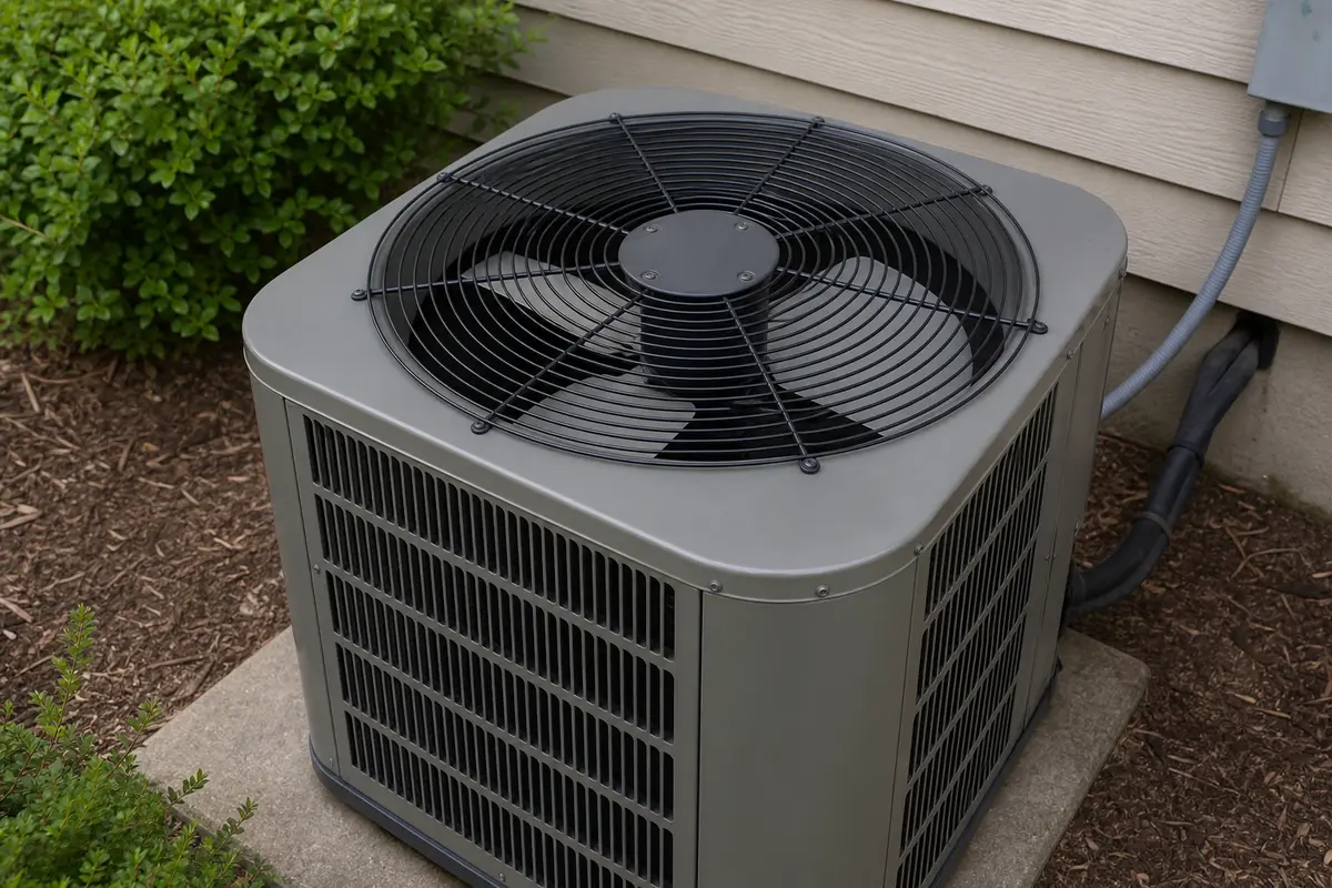 Air conditioner side panel and line cover checked for vibration with power off