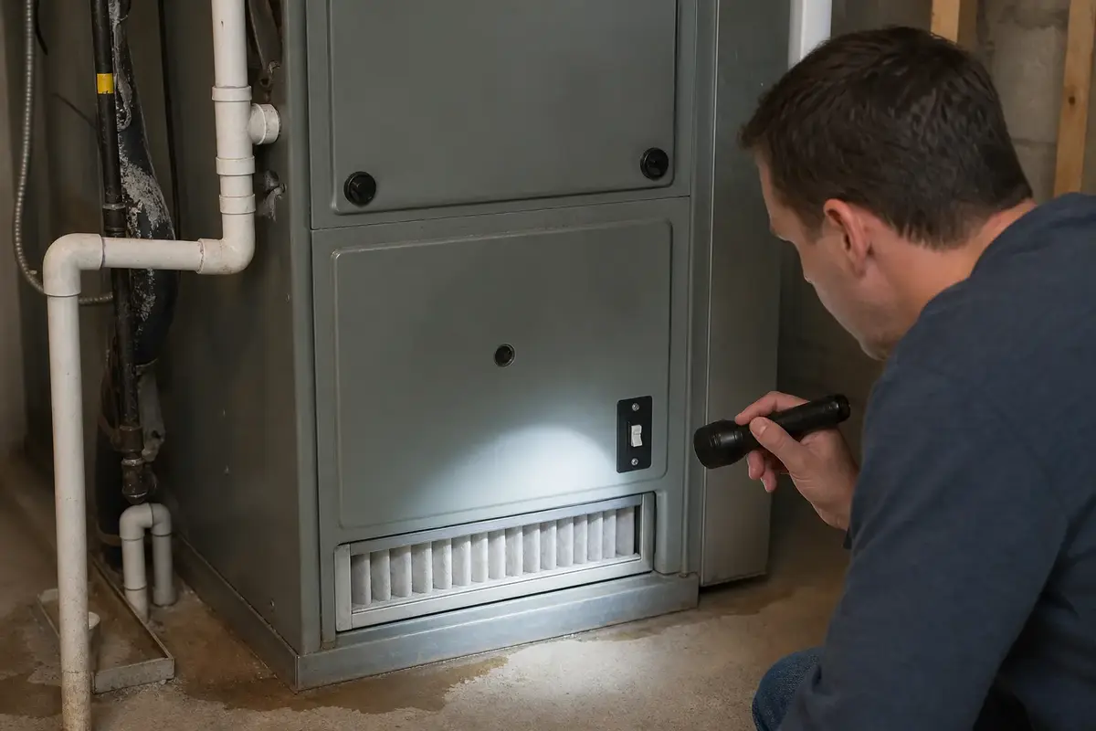 Air handler cabinet checked for not working symptom