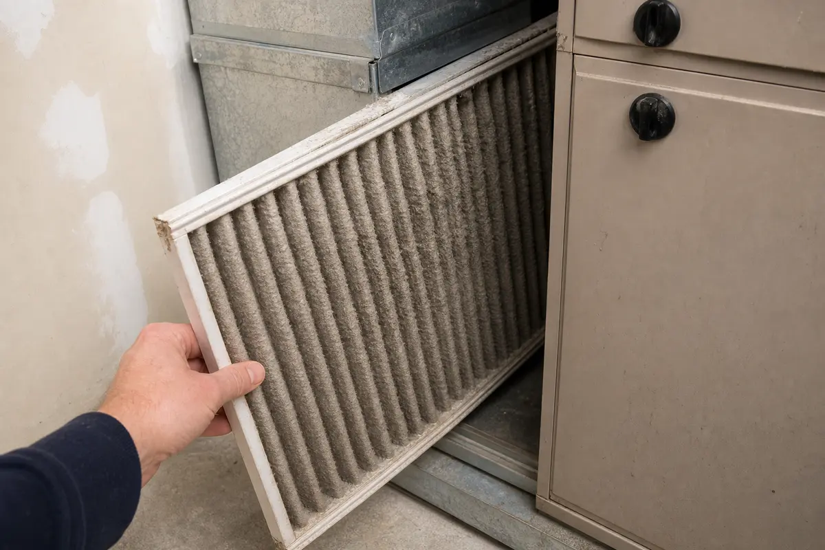 Dirty filter checked when air handler is overheating
