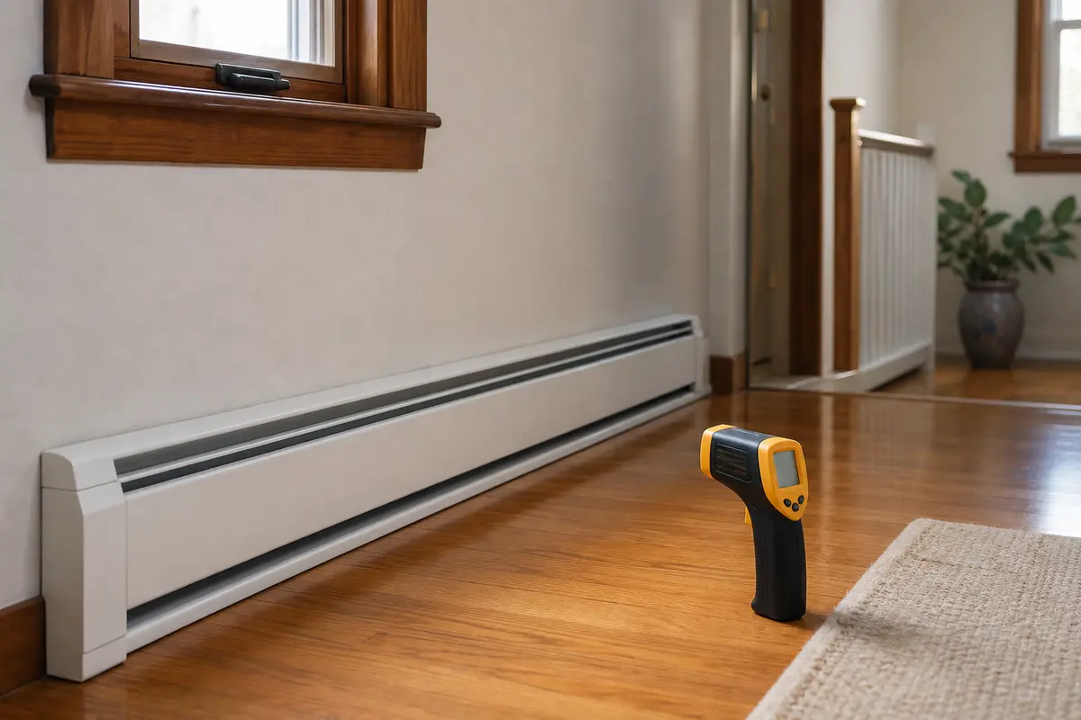 Upstairs hydronic baseboard checked when boiler heats downstairs only