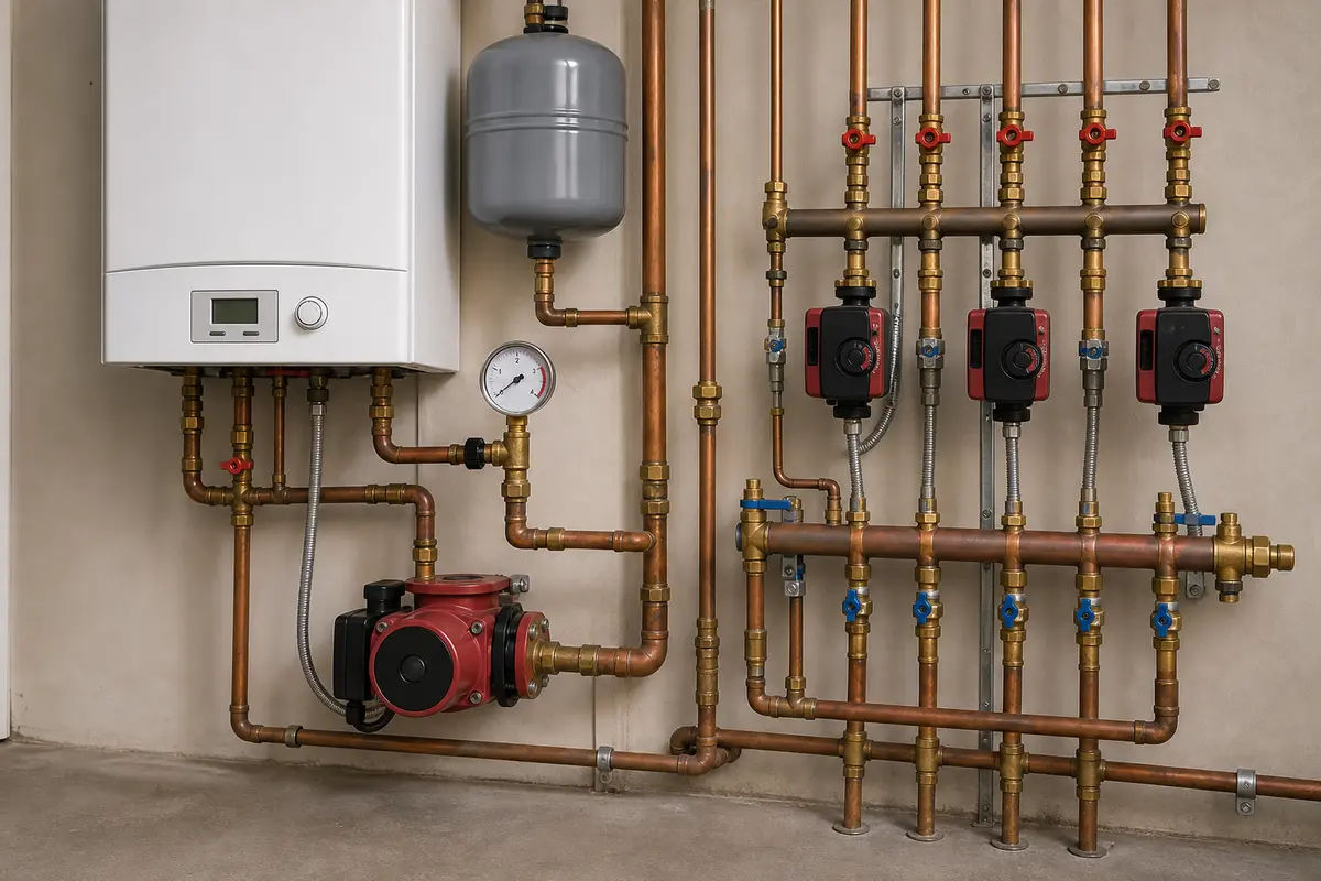 Boiler circulator and hydronic piping clue for no heat circulation problem