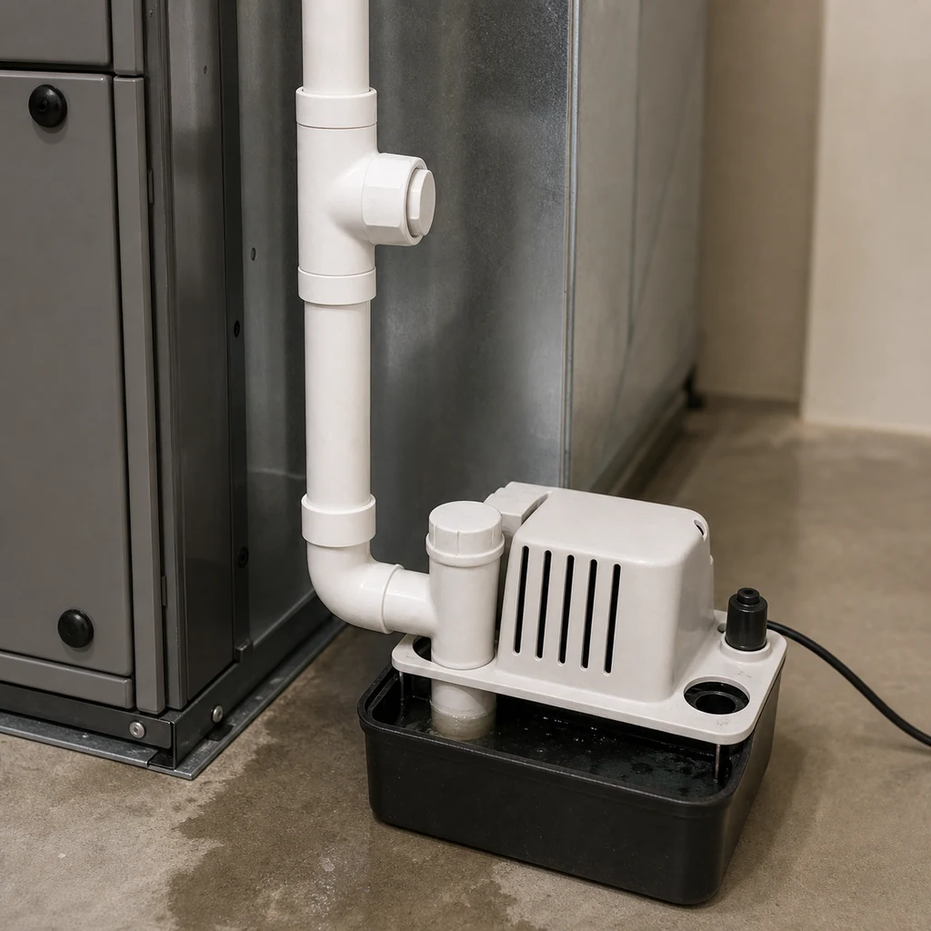 Condensate drain associated with clogging