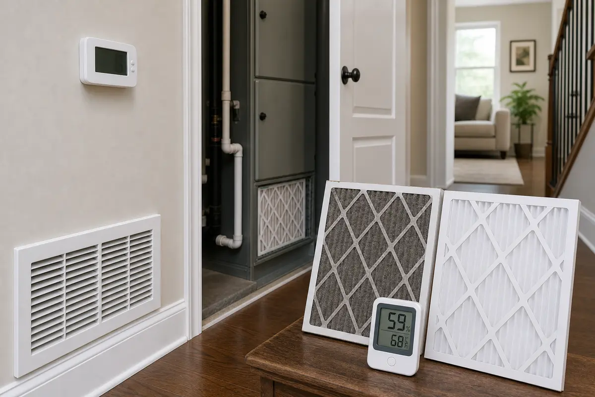 HVAC return and filter checked for musty house smell