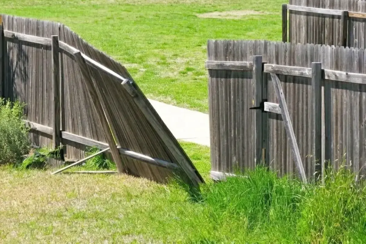 Loose fence post at the soil line during fence loose diagnosis