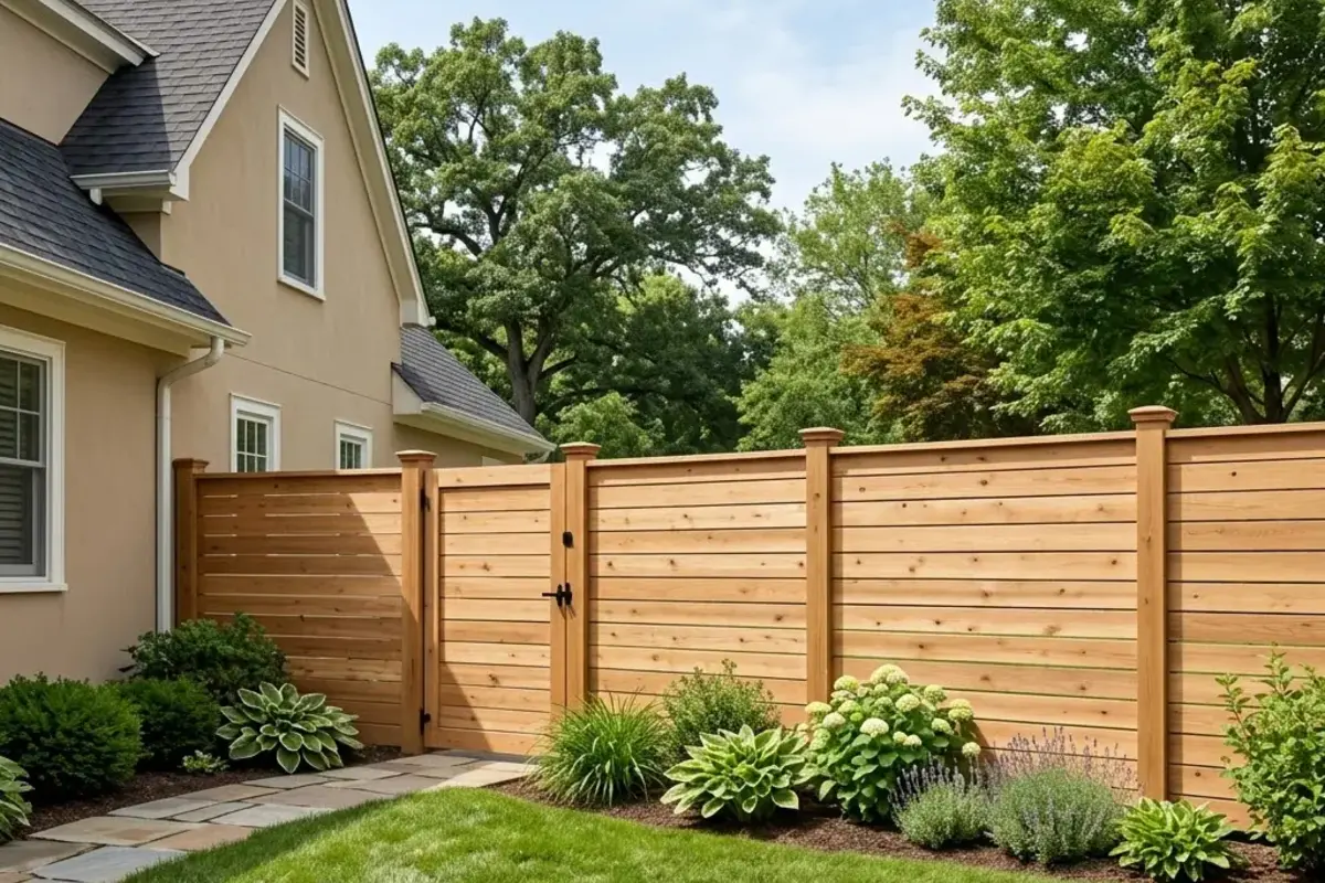 Fence gate side checked for hinge load and latch strain