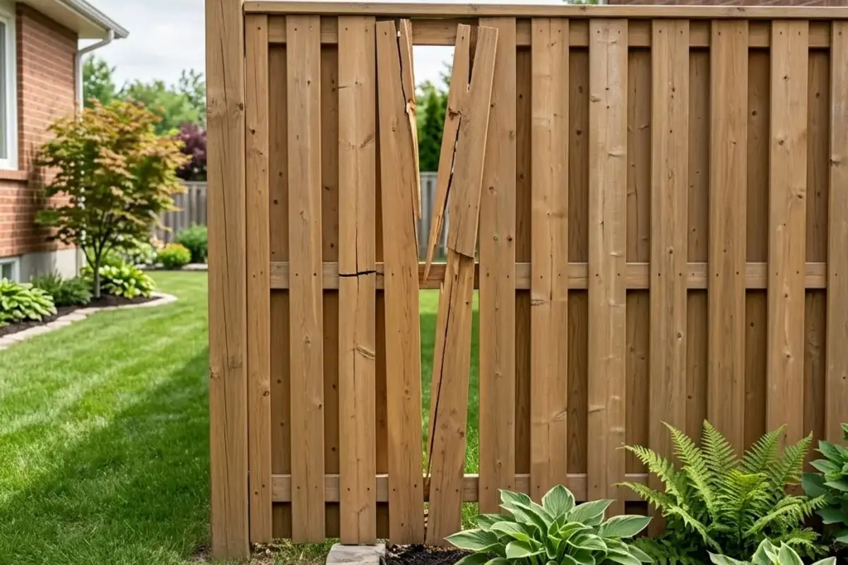 Fence panel connection pulling away from a firm post