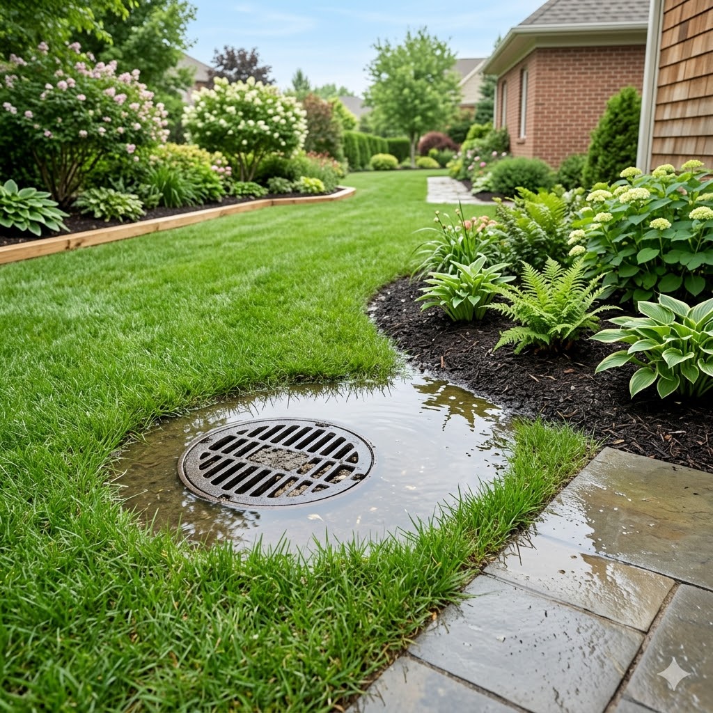 Yard drain associated with not draining