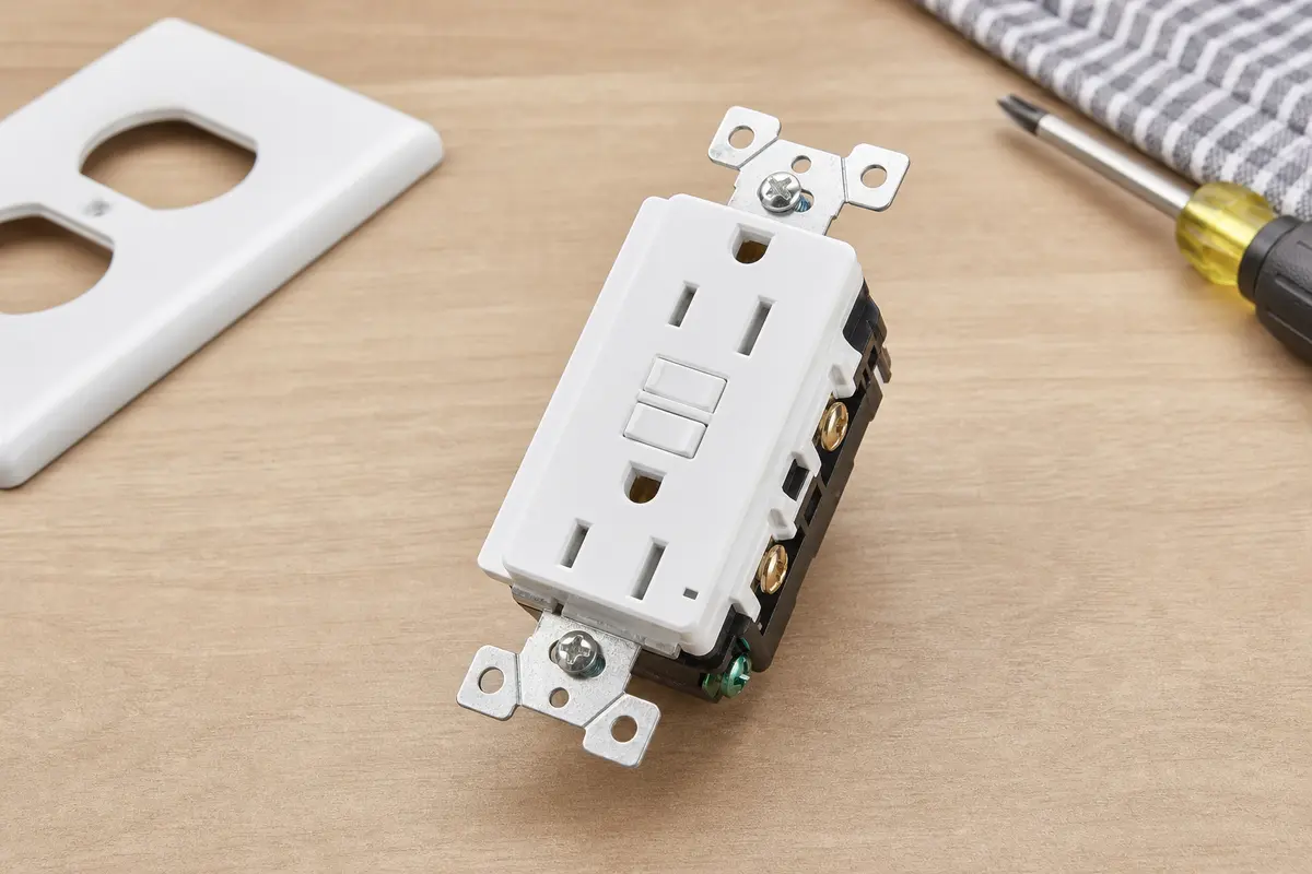 AFCI receptacle staged as a replacement only after wall-device diagnosis