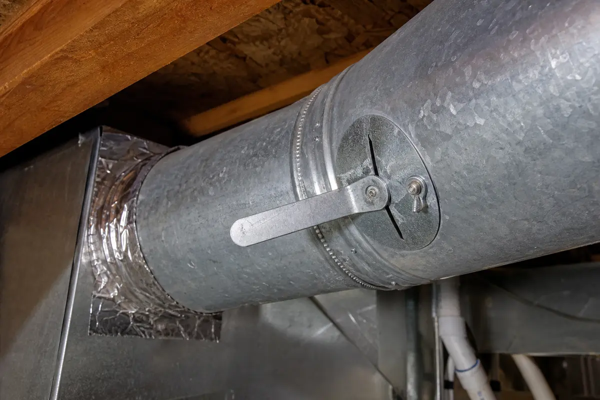 Manual duct balancing damper for upstairs AC airflow balancing