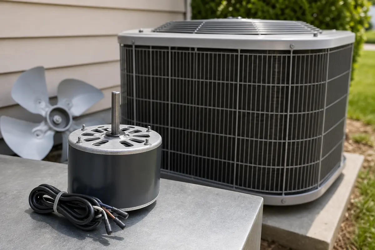 Condenser fan motor for an outdoor AC fan running slowly