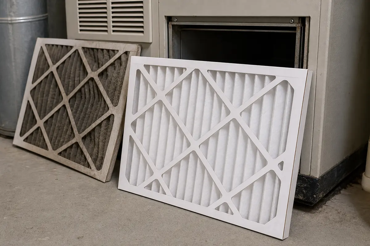 Correct-size air conditioner filter for repeated outdoor condenser clicking checks