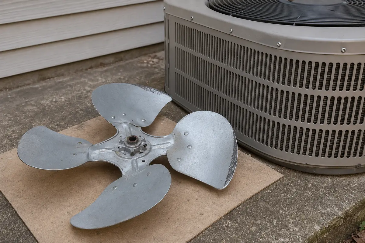 Condenser fan blade matched for an outdoor AC vibration diagnosis