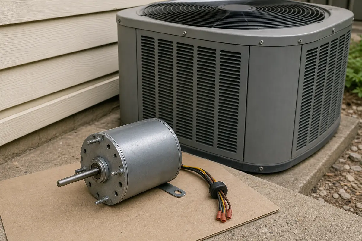 Condenser fan motor for outdoor AC vibration diagnosis