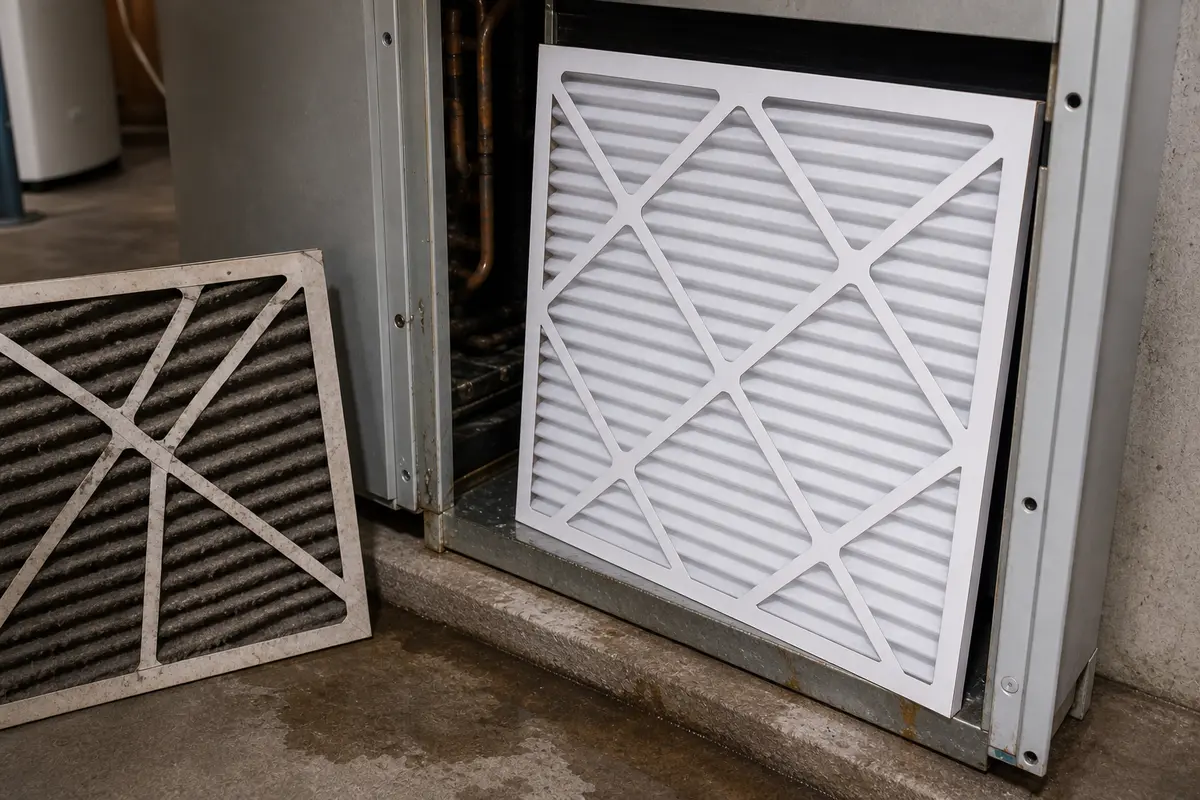 Correct-size air handler filter for frozen-coil airflow checks