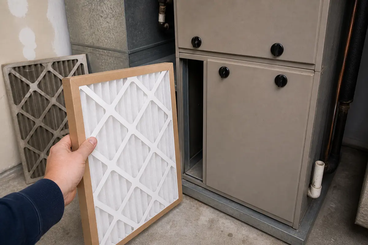 Correct-size air handler filter for overheating airflow checks