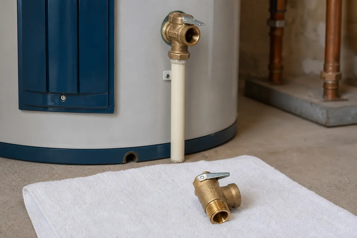 Water heater T&P relief valve for relief-discharge diagnosis