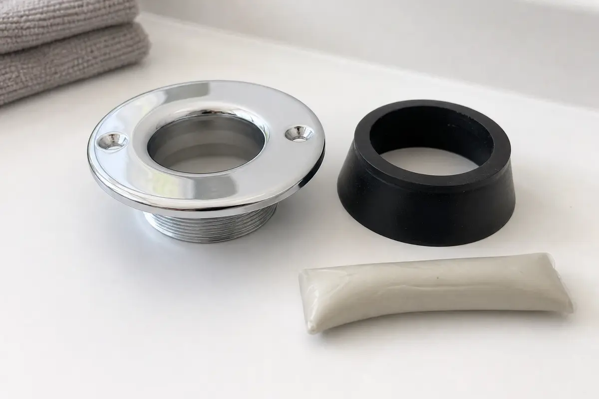 Bathtub drain flange part for confirmed flange damage