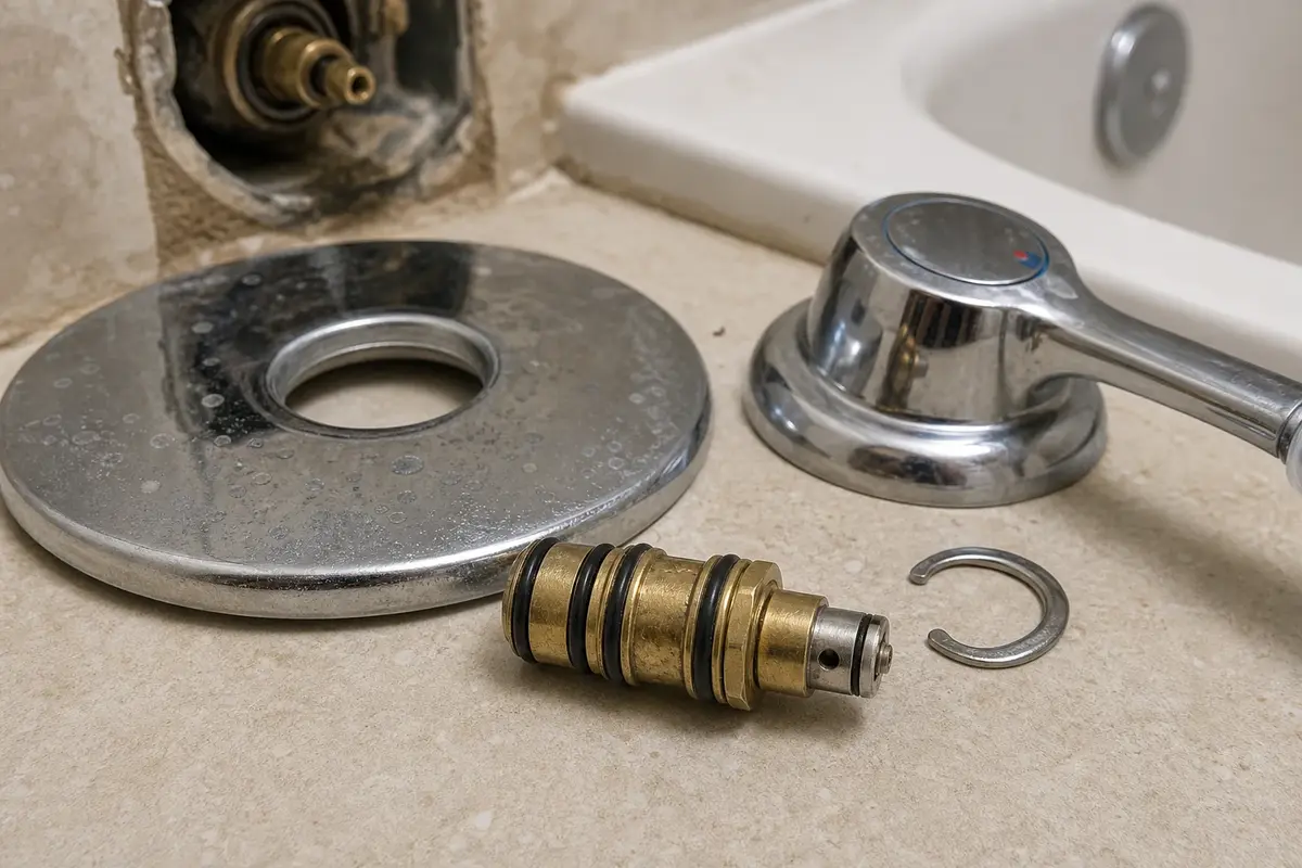 Pressure balance cartridge for a compatible bathtub shower valve