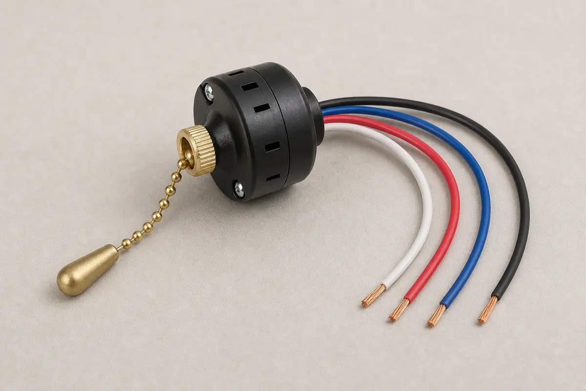 Ceiling fan pull-chain speed switch for speed-control symptoms