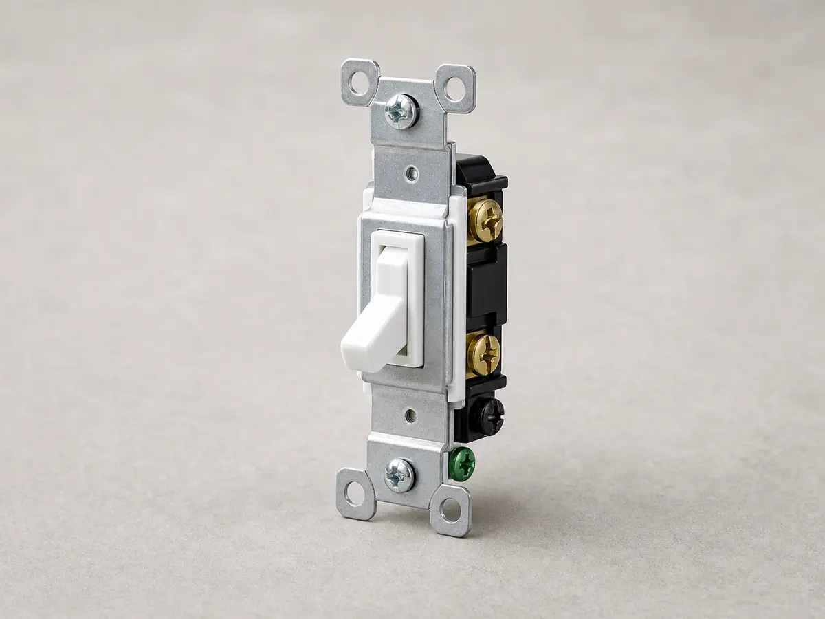 Single-pole wall switch for simple ceiling fan wall feed control