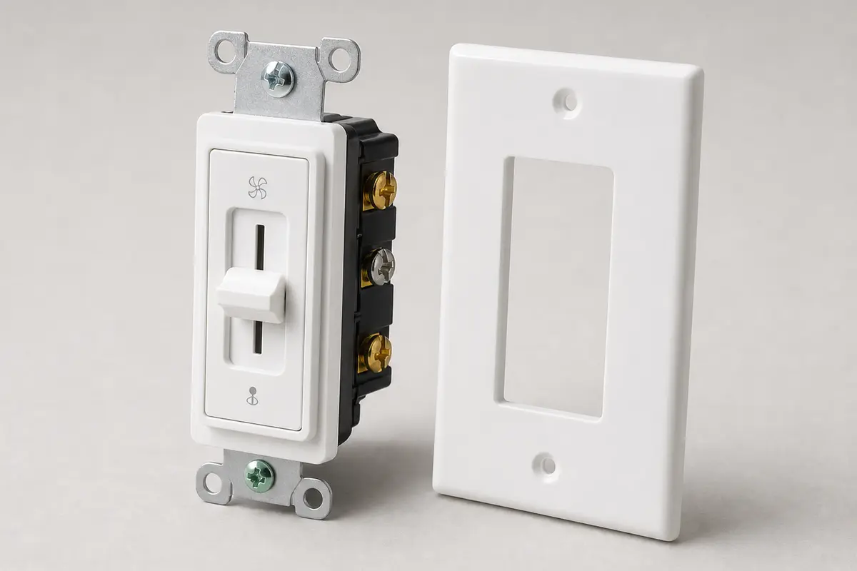 Fan-rated wall speed control switch for ceiling fan speed diagnosis