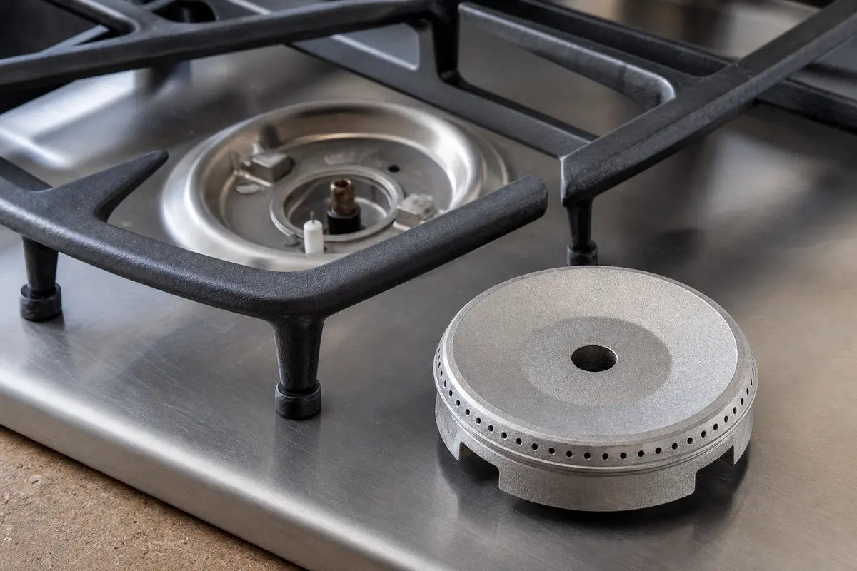 Cooktop burner head for cooktop burner keeps clicking
