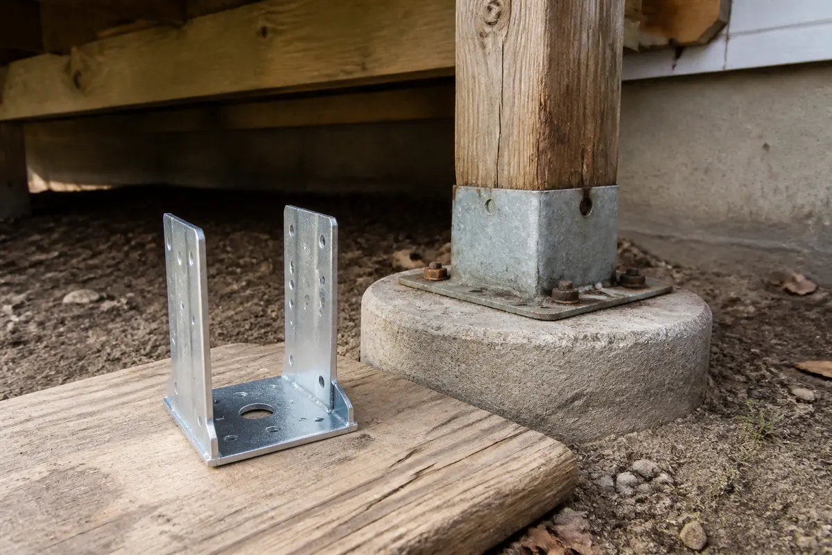 Deck post base for deck post base wobbles