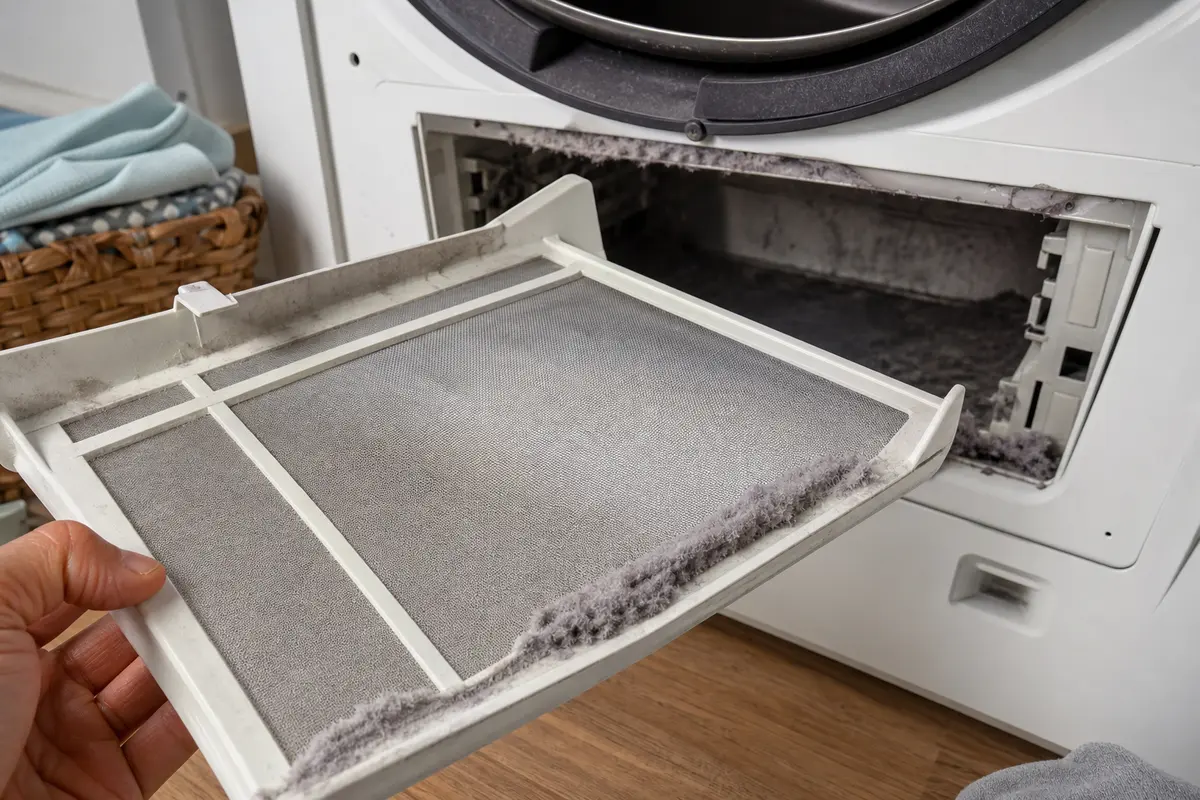 Dryer lint filter replacement screen for airflow checks