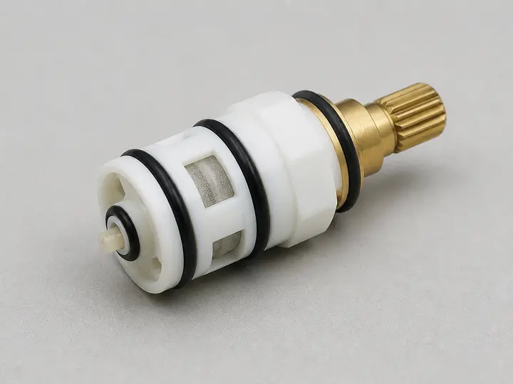 Tub shower faucet cartridge with brass stem and O-rings